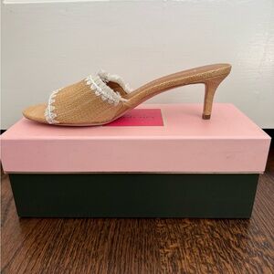 BRAND NEW Kate Spade Raffia Kitten Heel Sandals
